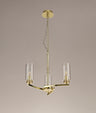 DAB0237 Dabih Pendant/Semi Ceiling 3 Light in a Polished Gold/Clear Finish and Clear Crystal