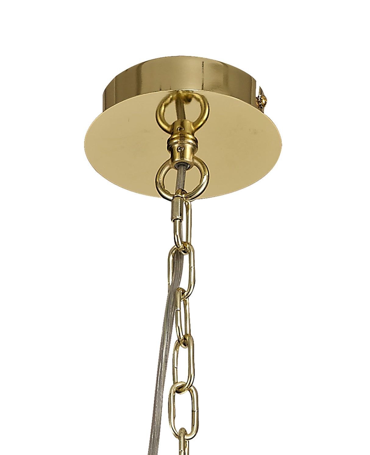 DAB0237 Dabih Pendant/Semi Ceiling 3 Light in a Polished Gold/Clear Finish and Clear Crystal