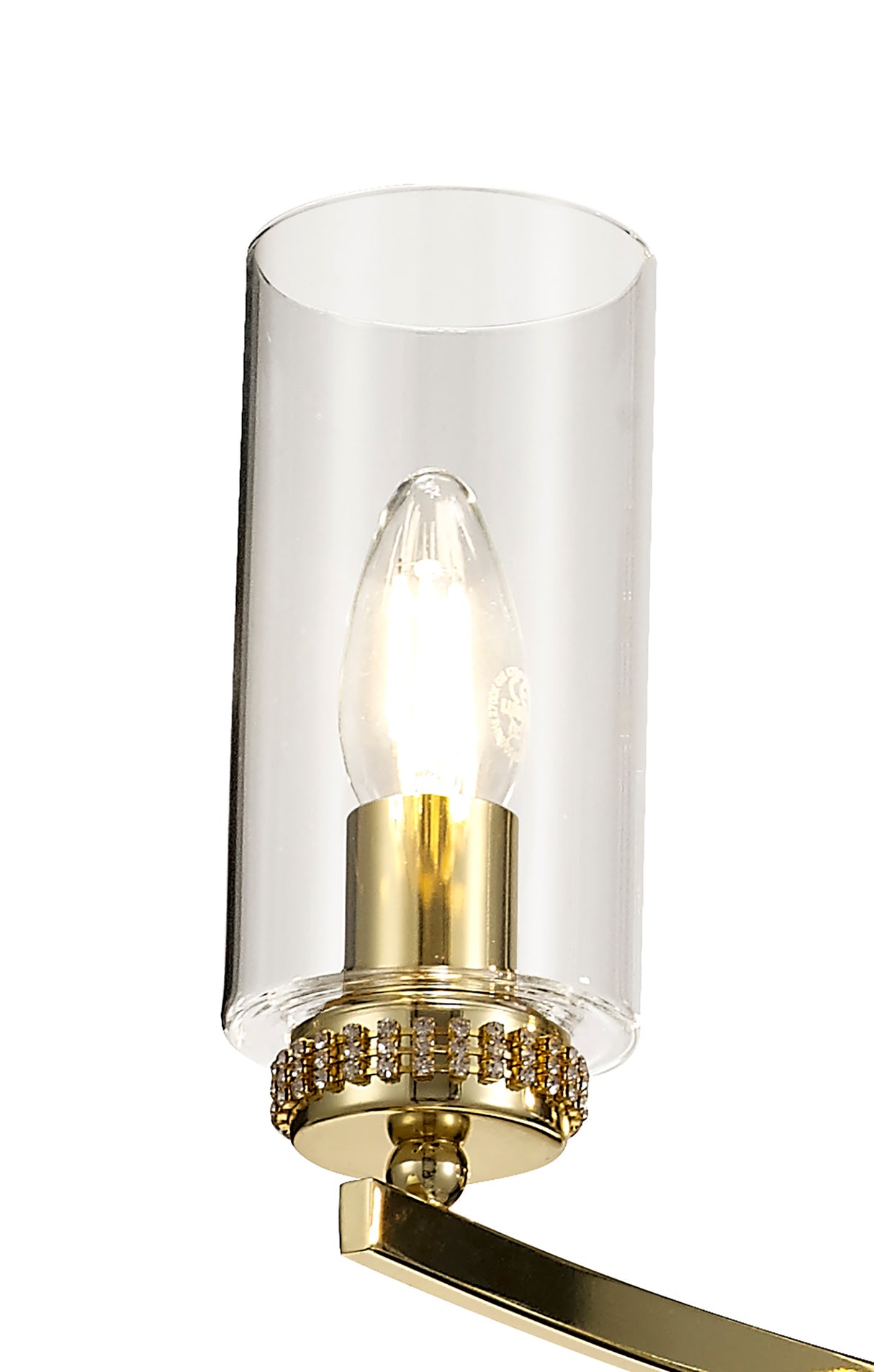 DAB0237 Dabih Pendant/Semi Ceiling 3 Light in a Polished Gold/Clear Finish and Clear Crystal