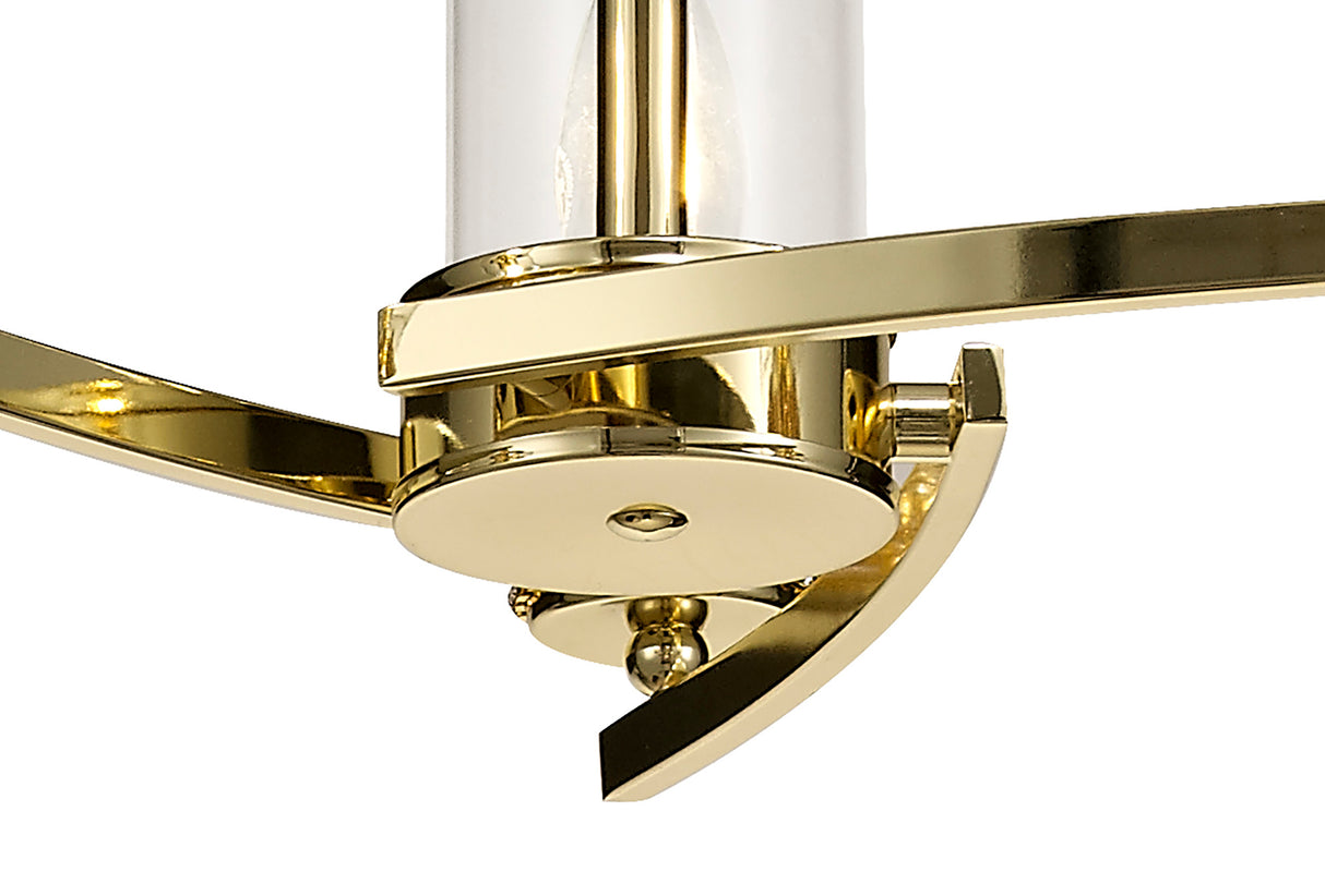 DAB0237 Dabih Pendant/Semi Ceiling 3 Light in a Polished Gold/Clear Finish and Clear Crystal