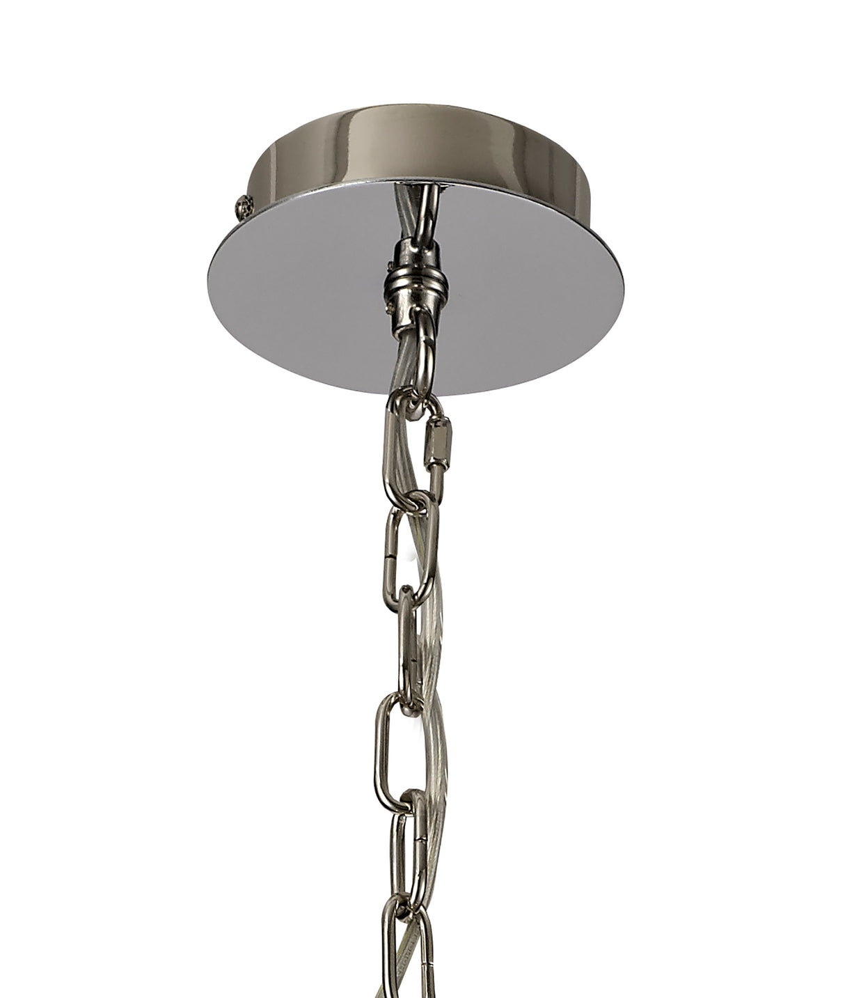 DAB1137 Dabih Rectangular Pendant/Semi Ceiling 6 Light in a Polished Nickel/Clear Finish and Clear Crystal