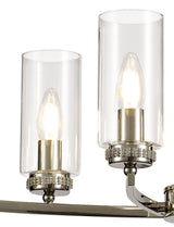 DAB1137 Dabih Rectangular Pendant/Semi Ceiling 6 Light in a Polished Nickel/Clear Finish and Clear Crystal