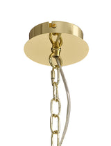 DAB1237 Dabih Pendant/Semi Ceiling 5 Light in a Polished Gold/Clear Finish and Clear Crystal