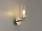 DAB2137 Dabih Wall Lamp 1 Light in a Polished Nickel/Clear Finish and Clear Crystal