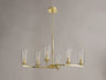 DAB2237 Dabih Rectangular Pendant/Semi Ceiling 6 Light in a Polished Gold/Clear Finish and Clear Crystal