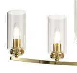 DAB2237 Dabih Rectangular Pendant/Semi Ceiling 6 Light in a Polished Gold/Clear Finish and Clear Crystal