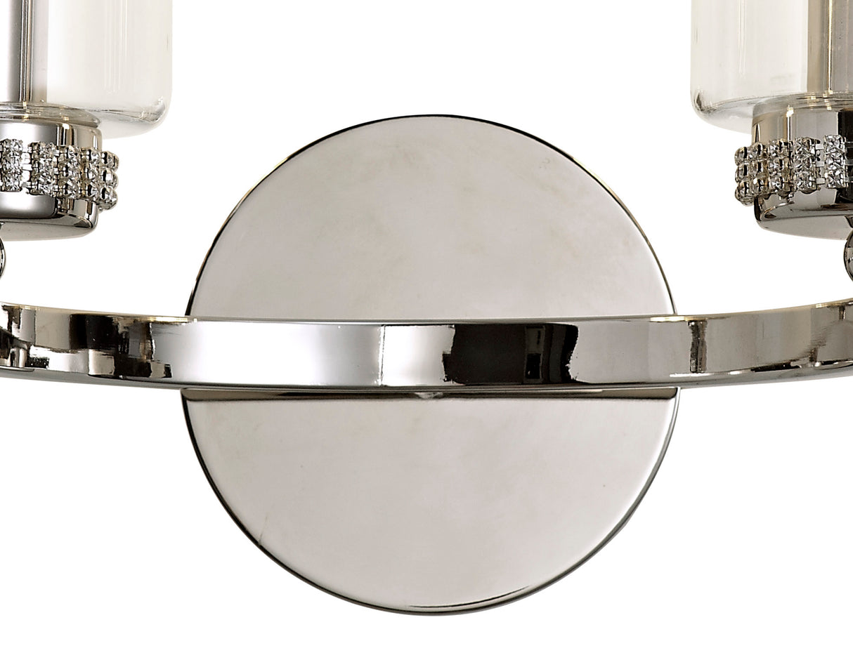 DAB3137 Dabih Wall Lamp 2 Light in a Polished Nickel/Clear Finish and Clear Crystal