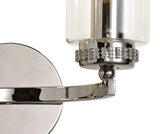 DAB3137 Dabih Wall Lamp 2 Light in a Polished Nickel/Clear Finish and Clear Crystal