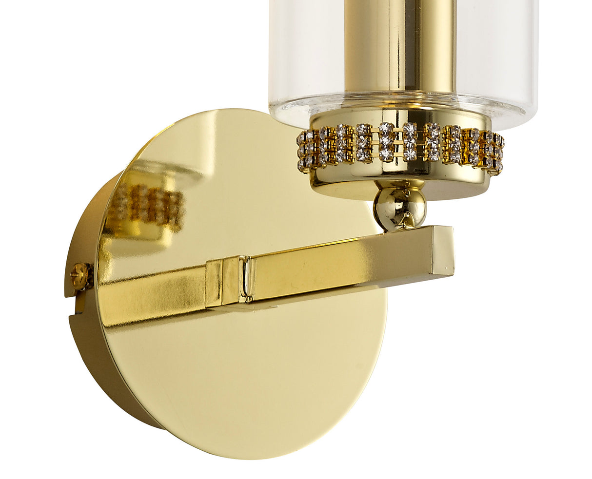 DAB3237 Dabih Wall Lamp 1 Light in a Polished Gold/Clear Finish and Clear Crystal