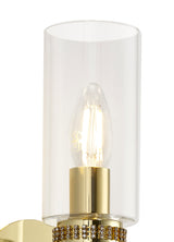 DAB3237 Dabih Wall Lamp 1 Light in a Polished Gold/Clear Finish and Clear Crystal