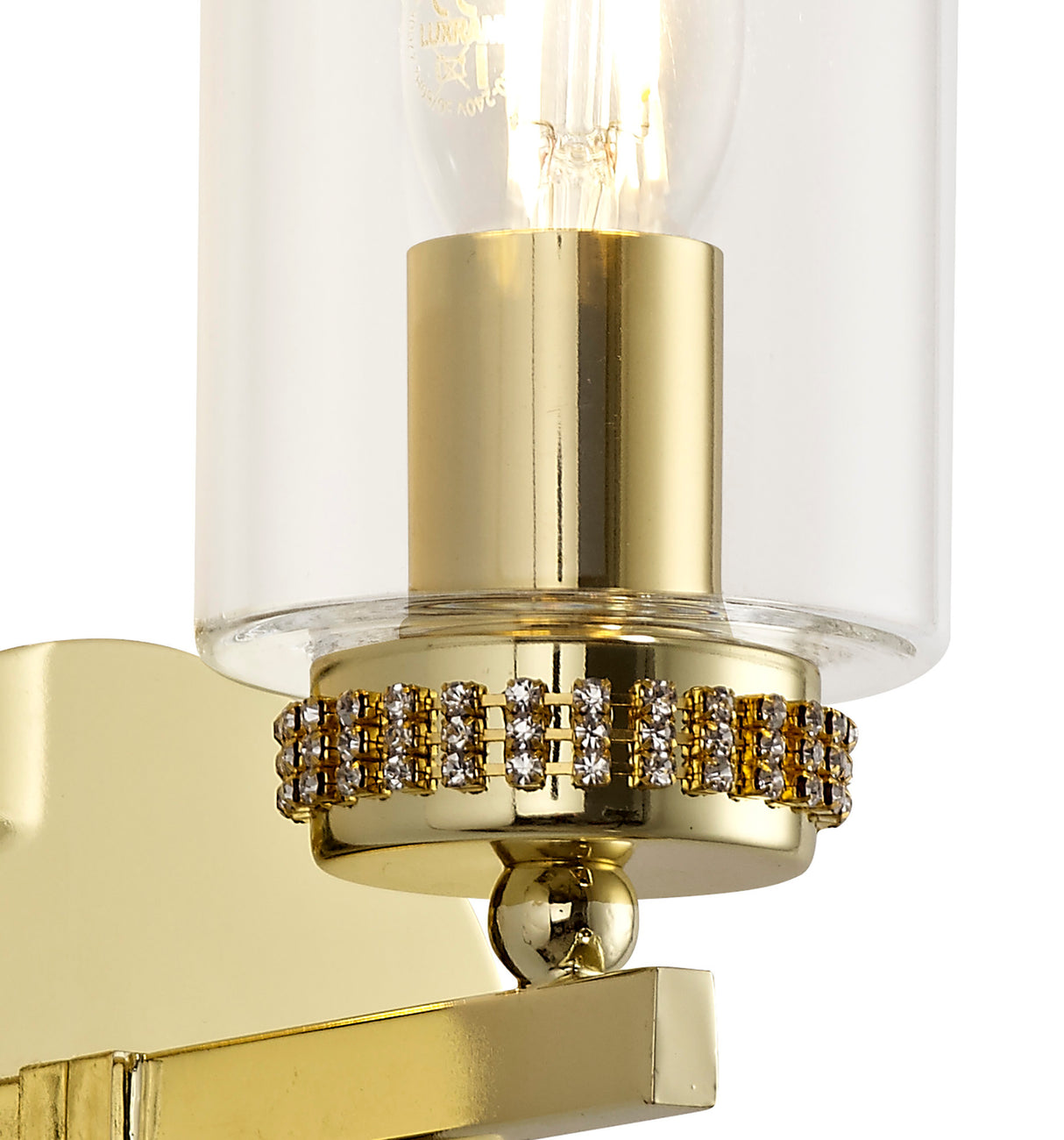 DAB3237 Dabih Wall Lamp 1 Light in a Polished Gold/Clear Finish and Clear Crystal