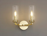 DAB4237 Dabih Wall Lamp 2 Light in a Polished Gold/Clear Finish and Clear Crystal