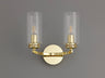 DAB4237 Dabih Wall Lamp 2 Light in a Polished Gold/Clear Finish and Clear Crystal