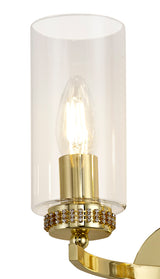 DAB4237 Dabih Wall Lamp 2 Light in a Polished Gold/Clear Finish and Clear Crystal