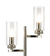 DAB4537 Dabih 55cm Table Lamp 2 Light in a Polished Nickel/Clear Finish