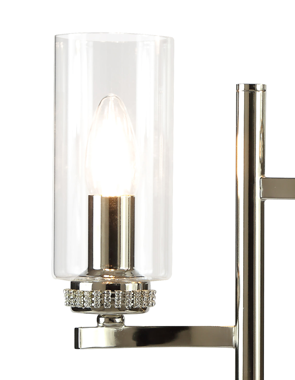 DAB4537 Dabih 55cm Table Lamp 2 Light in a Polished Nickel/Clear Finish