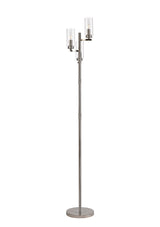 DAB5537 Dabih 170cm Floor Lamp 3 Light in a Polished Nickel/Clear Finish