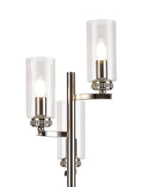 DAB5537 Dabih 170cm Floor Lamp 3 Light in a Polished Nickel/Clear Finish