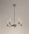 DAB6237 Dabih Pendant/Semi Ceiling 5 Light in a Antique Brass/Clear Finish and Clear Crystal