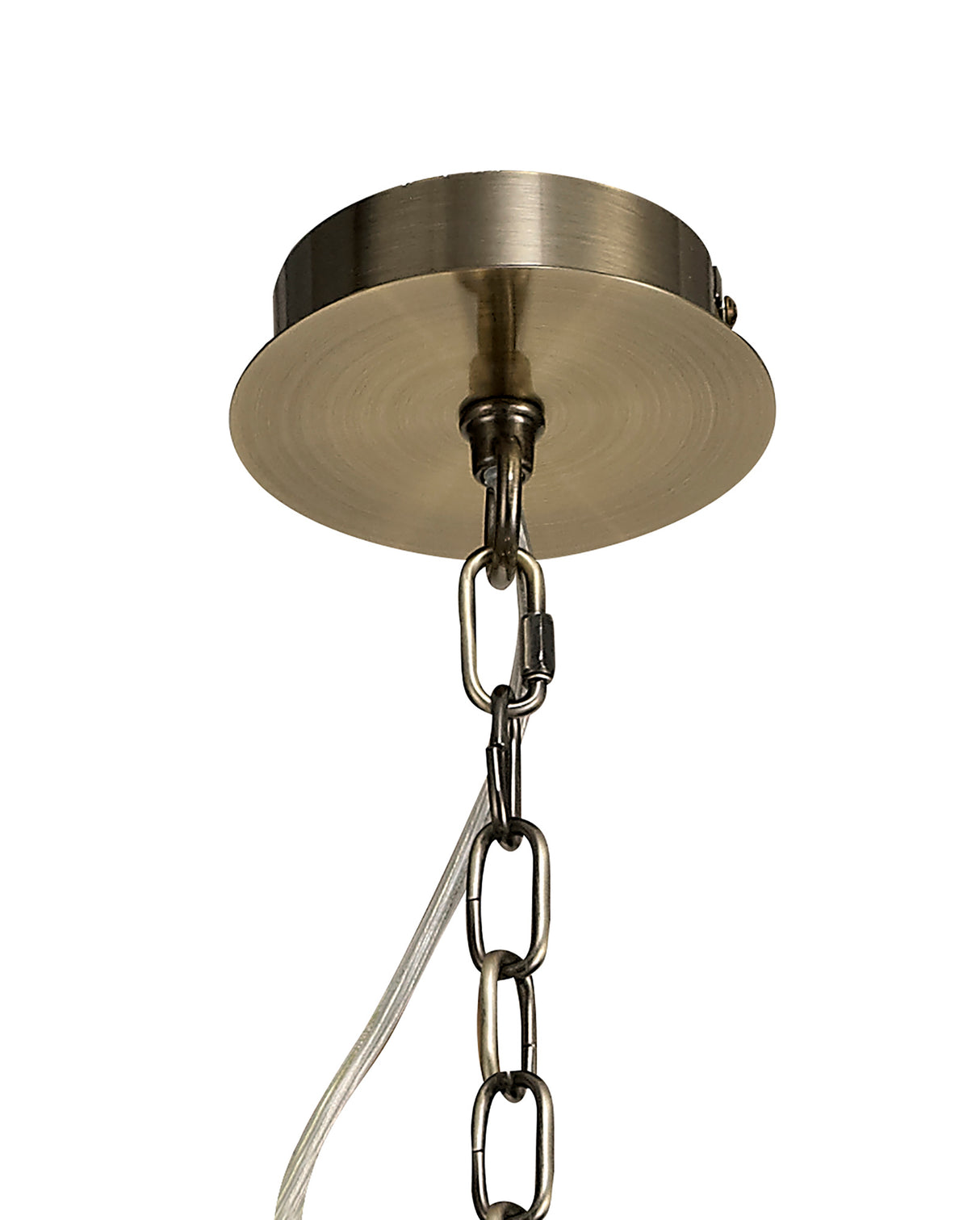 DAB6237 Dabih Pendant/Semi Ceiling 5 Light in a Antique Brass/Clear Finish and Clear Crystal