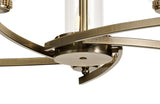 DAB6237 Dabih Pendant/Semi Ceiling 5 Light in a Antique Brass/Clear Finish and Clear Crystal