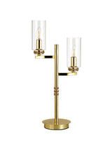 DAB6537 Dabih 55cm Table Lamp 2 Light in a Polished Gold/Clear Finish