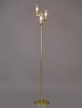 DAB7537 Dabih 170cm Floor Lamp 3 Light in a Polished Gold/Clear Finish