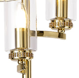 DAB7537 Dabih 170cm Floor Lamp 3 Light in a Polished Gold/Clear Finish