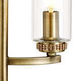 DAB8537 Dabih 55cm Table Lamp 2 Light in a Antique Brass/Clear Finish