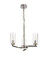 DAB9037 Dabih Pendant/Semi Ceiling 3 Light in a Polished Nickel/Clear Finish and Clear Crystal