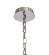 DAB9037 Dabih Pendant/Semi Ceiling 3 Light in a Polished Nickel/Clear Finish and Clear Crystal