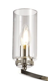 DAB9037 Dabih Pendant/Semi Ceiling 3 Light in a Polished Nickel/Clear Finish and Clear Crystal