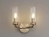 DAB9237 Dabih Wall Lamp 2 Light in a Antique Brass/Clear Finish and Clear Crystal