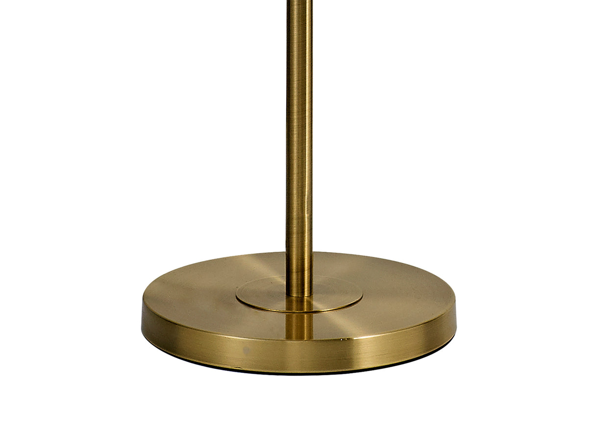 DAB9537 Dabih 170cm Floor Lamp 3 Light in a Antique Brass/Clear Finish