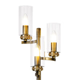 DAB9537 Dabih 170cm Floor Lamp 3 Light in a Antique Brass/Clear Finish