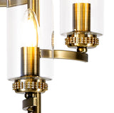 DAB9537 Dabih 170cm Floor Lamp 3 Light in a Antique Brass/Clear Finish