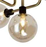 DEN0377 Denab Ceiling 5 Light in a Matt Black/Antique Brass/Cognac Finish