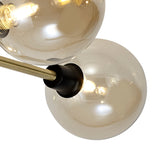 DEN0377 Denab Ceiling 5 Light in a Matt Black/Antique Brass/Cognac Finish