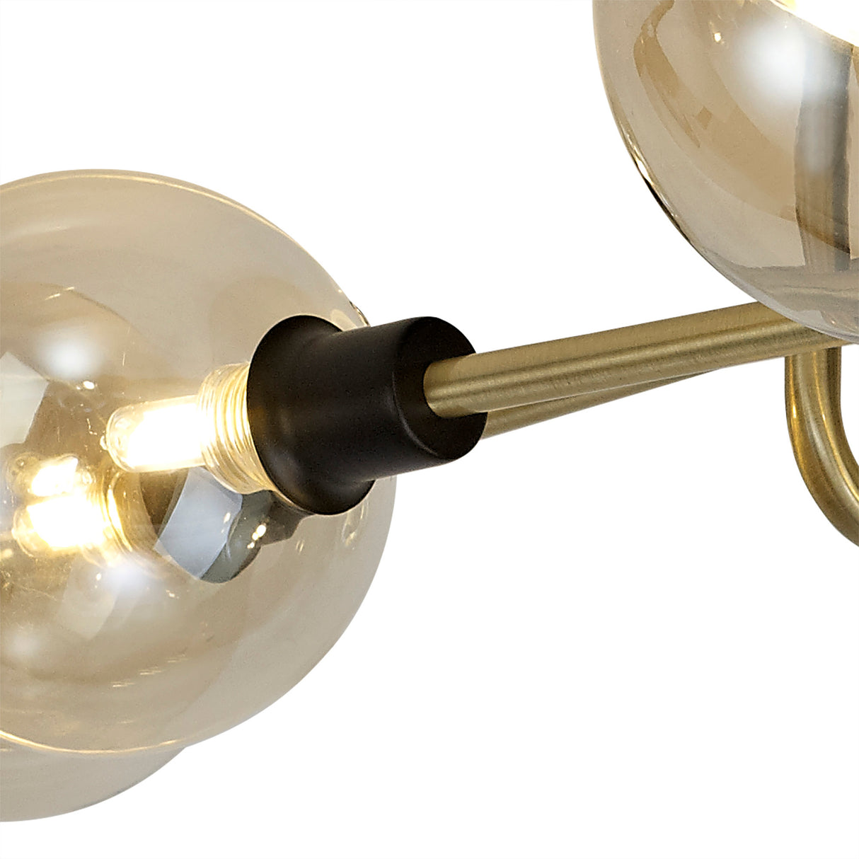 DEN1377 Denab Ceiling 9 Light in a Matt Black/Antique Brass/Cognac Finish