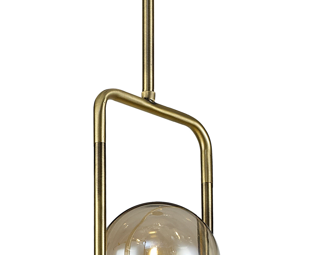 DEN2377 Denab Fixed Pendant 12 Light in a Matt Black/Antique Brass/Cognac Finish