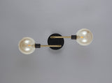 DEN3377 Denab Wall Lamp 2 Light in a Matt Black/Antique Brass/Cognac Finish