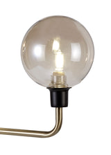 DEN4377 Denab 60.5cm Table Lamp 2 Light in a Matt Black/Antique Brass/Cognac Finish