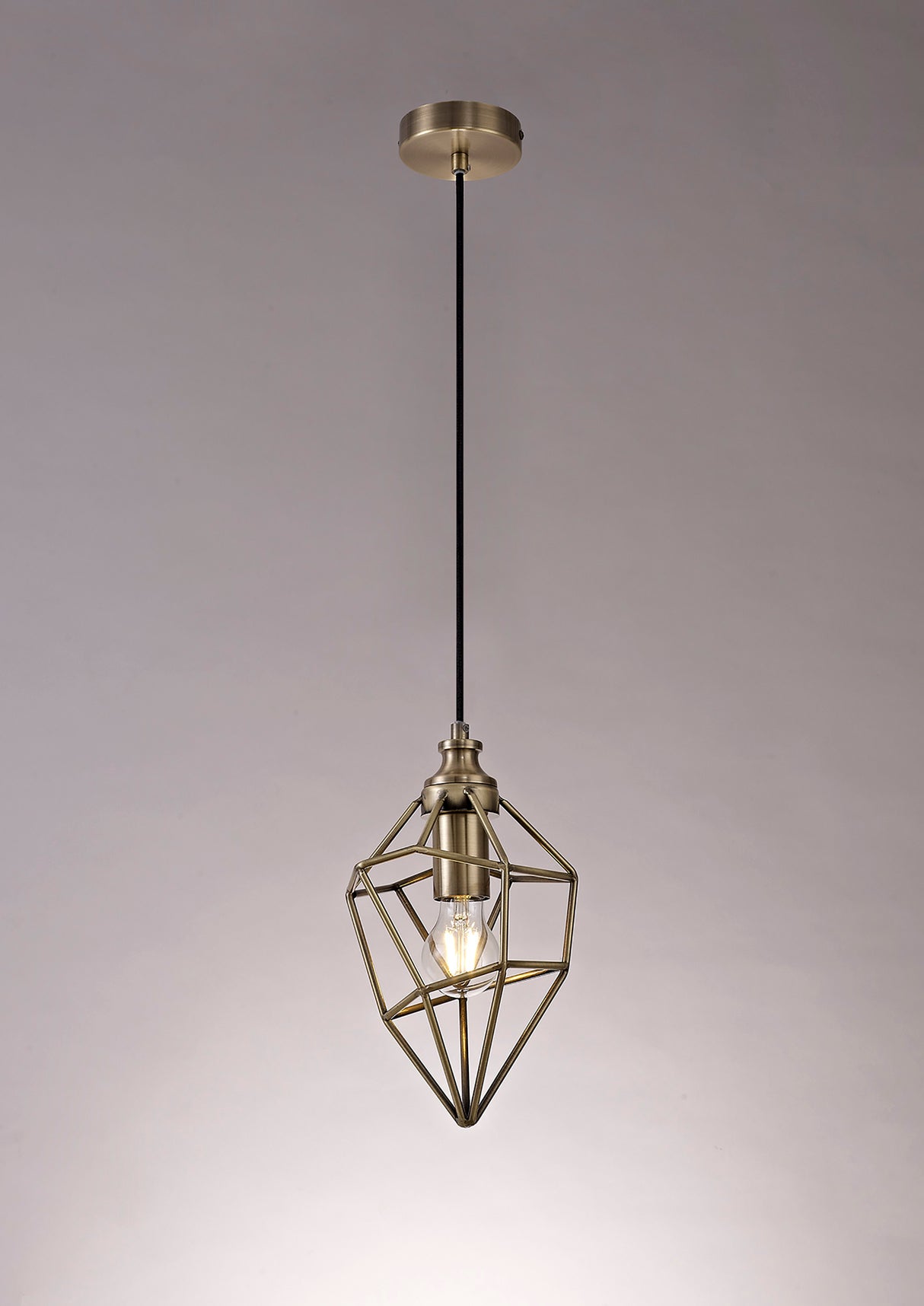 DSI0317 Dsiban Small Pendant 1 Light in a Antique Brass Finish