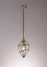 DSI0317 Dsiban Small Pendant 1 Light in a Antique Brass Finish