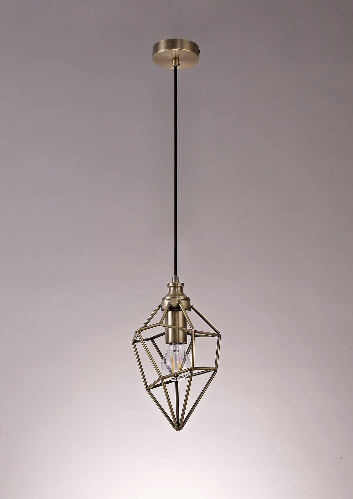 DSI0317 Dsiban Small Pendant 1 Light in a Antique Brass Finish