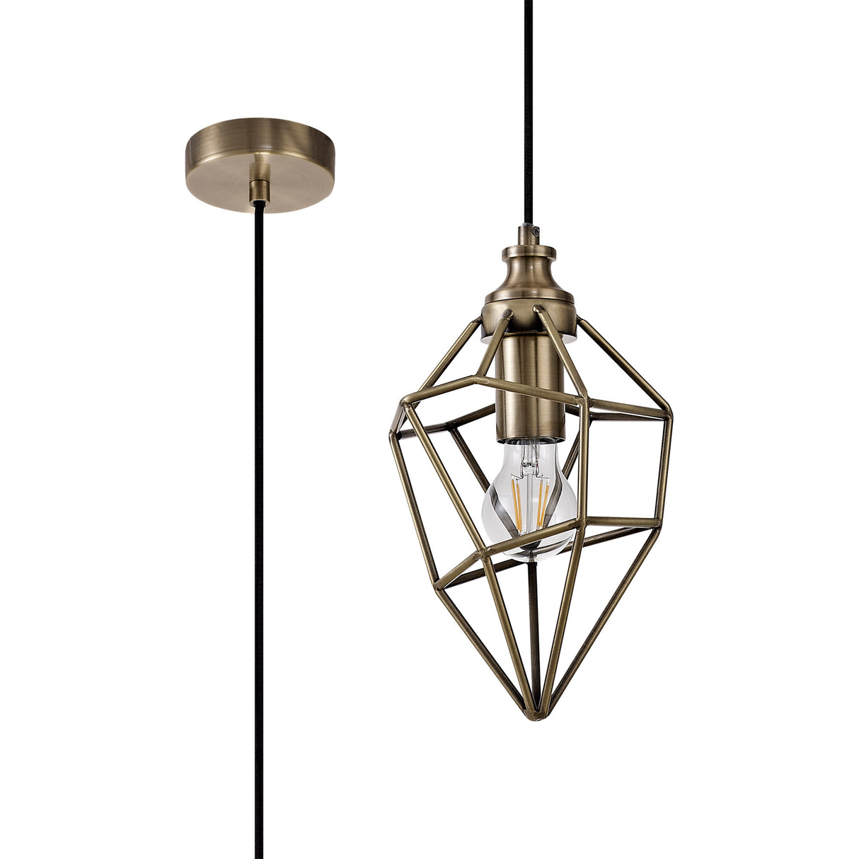 DSI0317 Dsiban Small Pendant 1 Light in a Antique Brass Finish