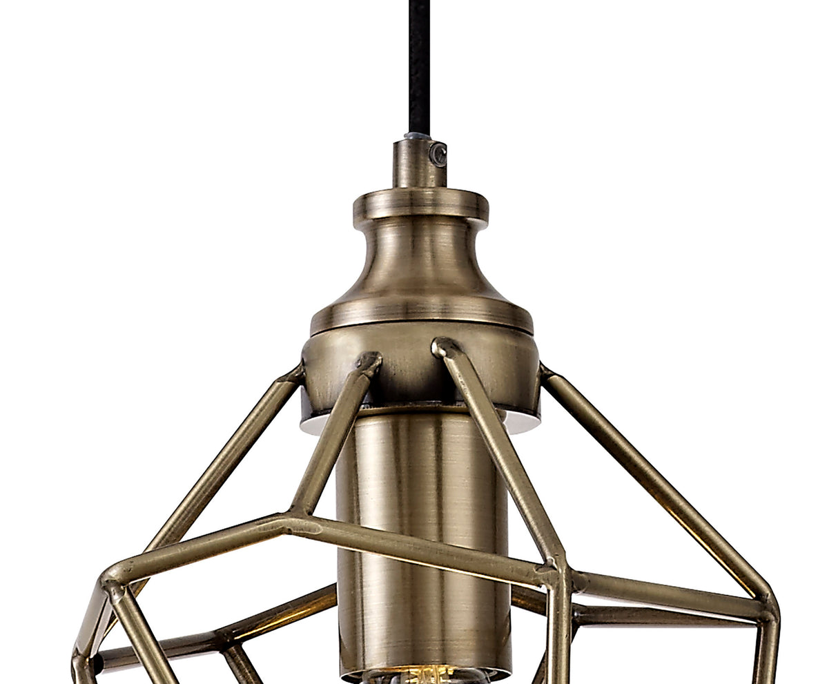 DSI0317 Dsiban Small Pendant 1 Light in a Antique Brass Finish