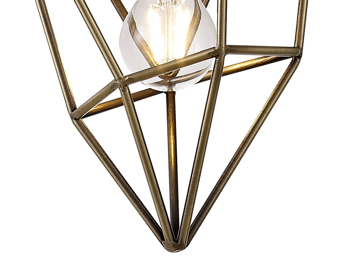 DSI0317 Dsiban Small Pendant 1 Light in a Antique Brass Finish