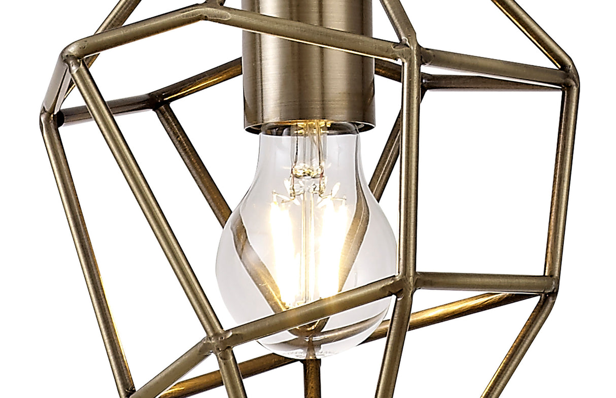 DSI0317 Dsiban Small Pendant 1 Light in a Antique Brass Finish