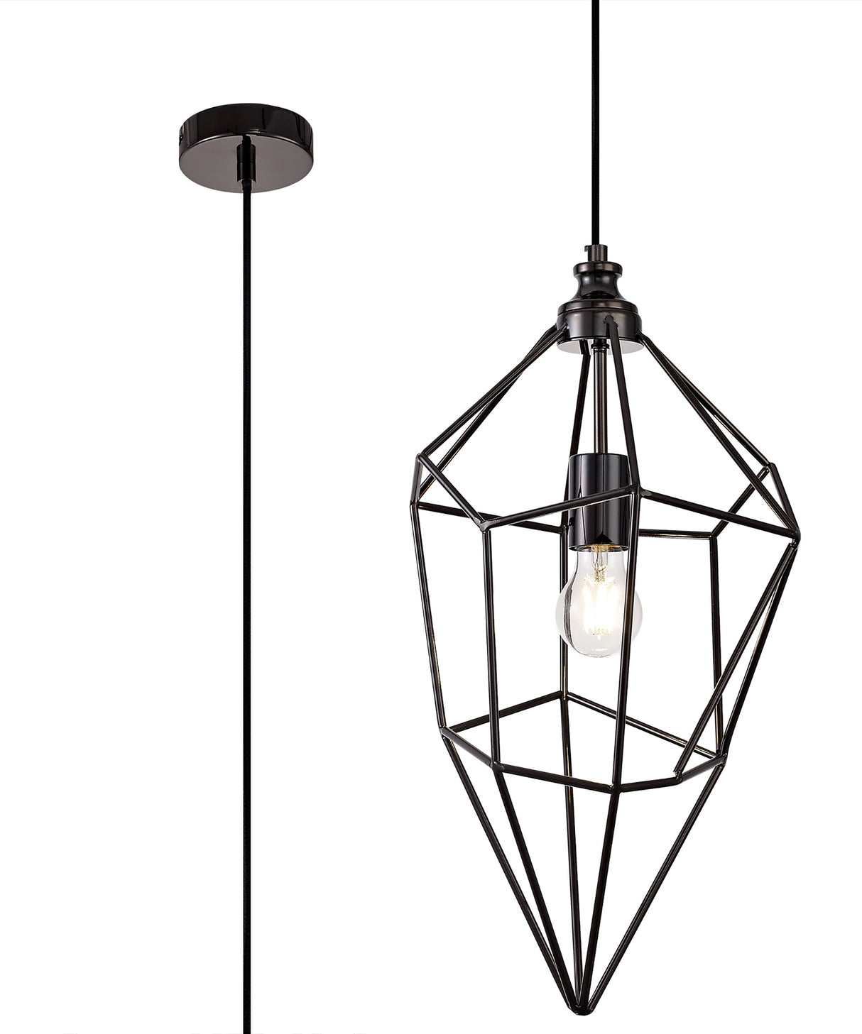 DSI0617 Dsiban Large Pendant 1 Light in a Black Nickel Finish